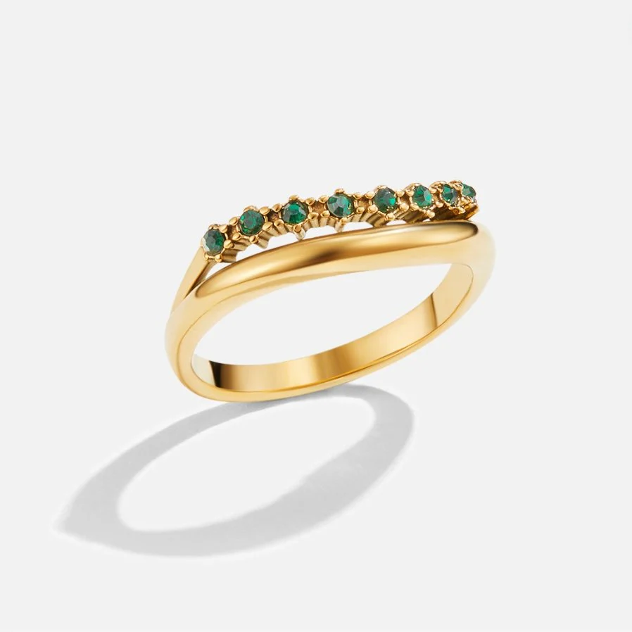 Stapelring Smaragdgrün und Gold „Marissa“ - Image 5