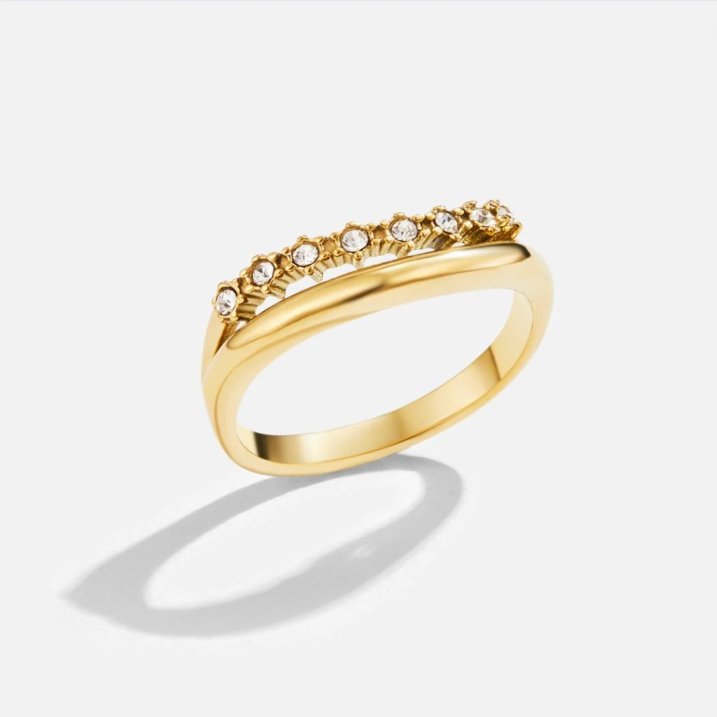 Stapelring Gold mit weißen Kristallen „Marissa“ - Image 5