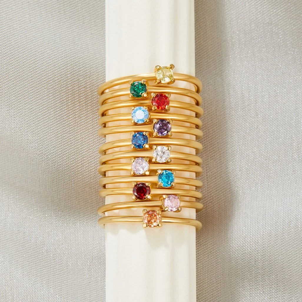 18K Gold Geburtsstein-Ring Mai - Image 4
