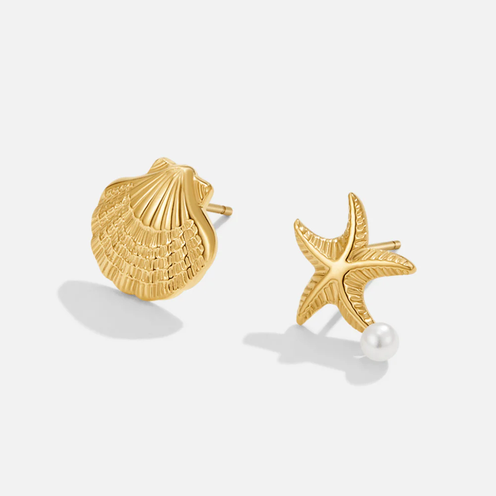 Goldene Muschel- & Seestern-Ohrringe „Naia“ - Image 4