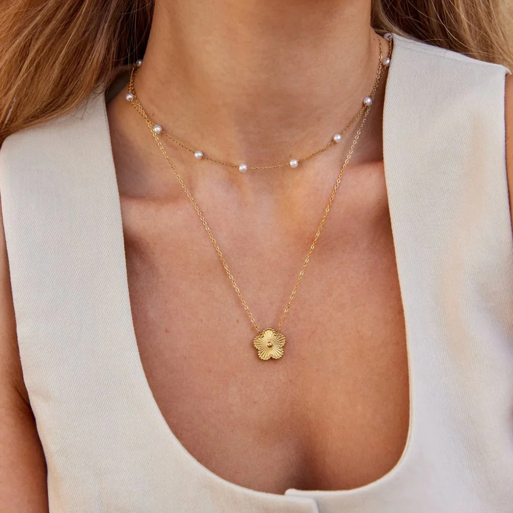 18K Goldkette mit Perle „Nura“ - Image 2