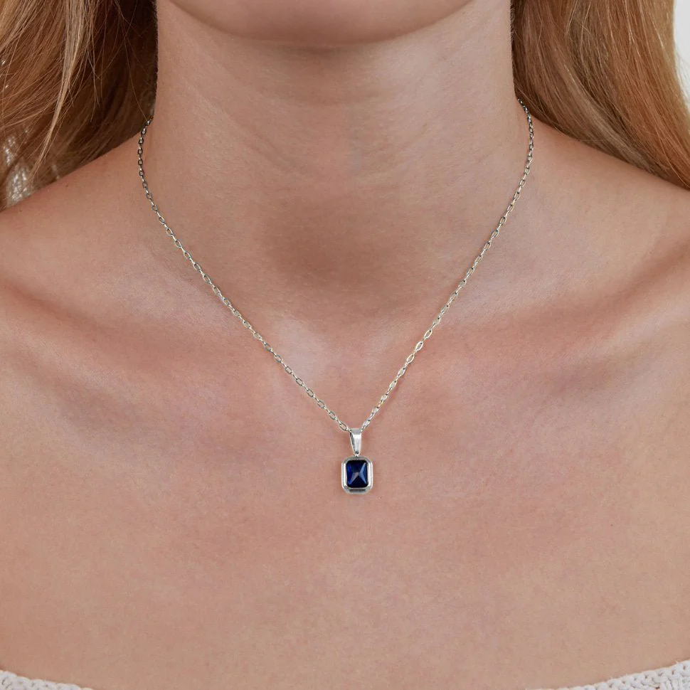 Silberkette mit Anhänger „Ocean Blue“ - Image 2