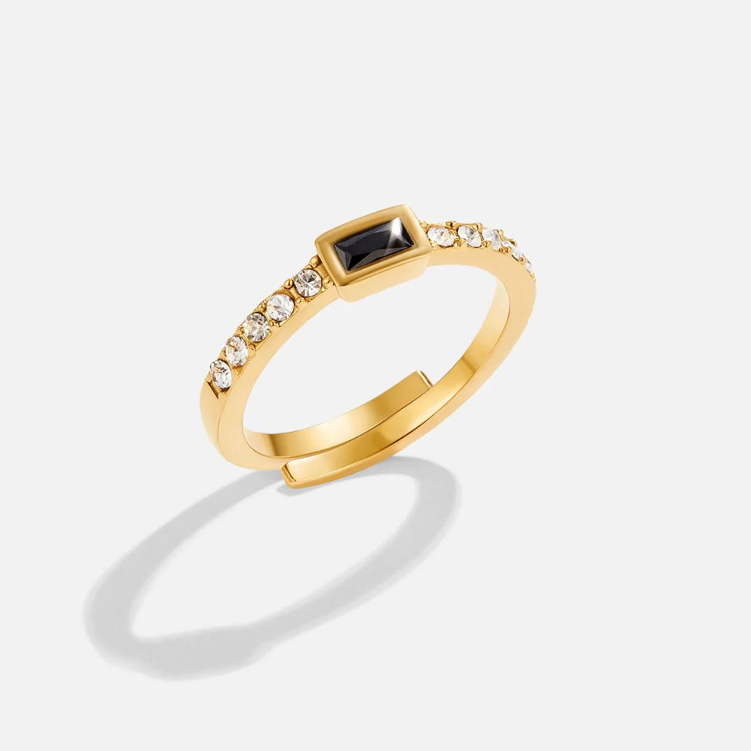 Kristallring mit schwarzem Stein „Onyx“ - Image 3