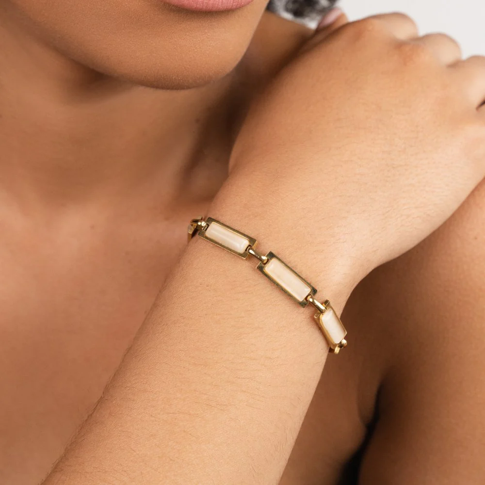 Goldenes Baguette-Armband „Opal“ - Image 2