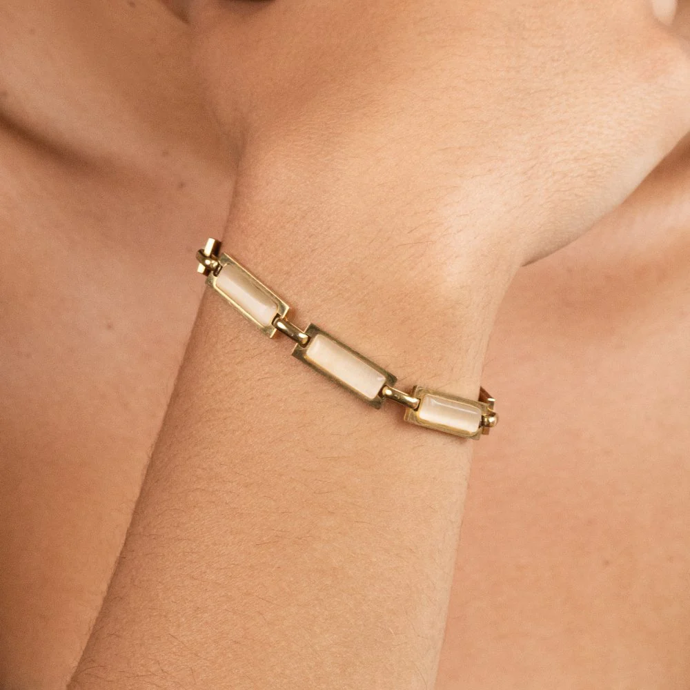 Goldenes Baguette-Armband „Opal“ - Image 4