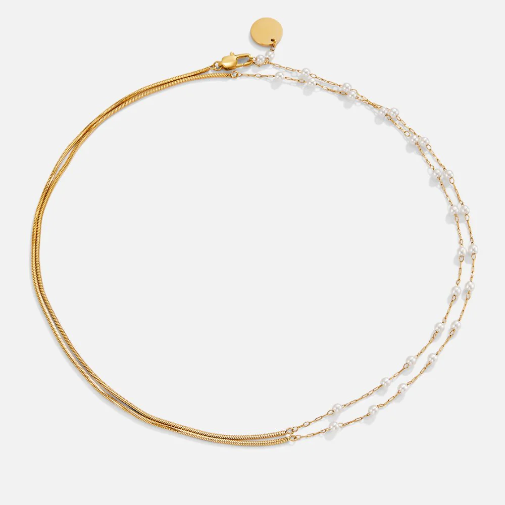 Perlen- & Goldkette lang - Image 2
