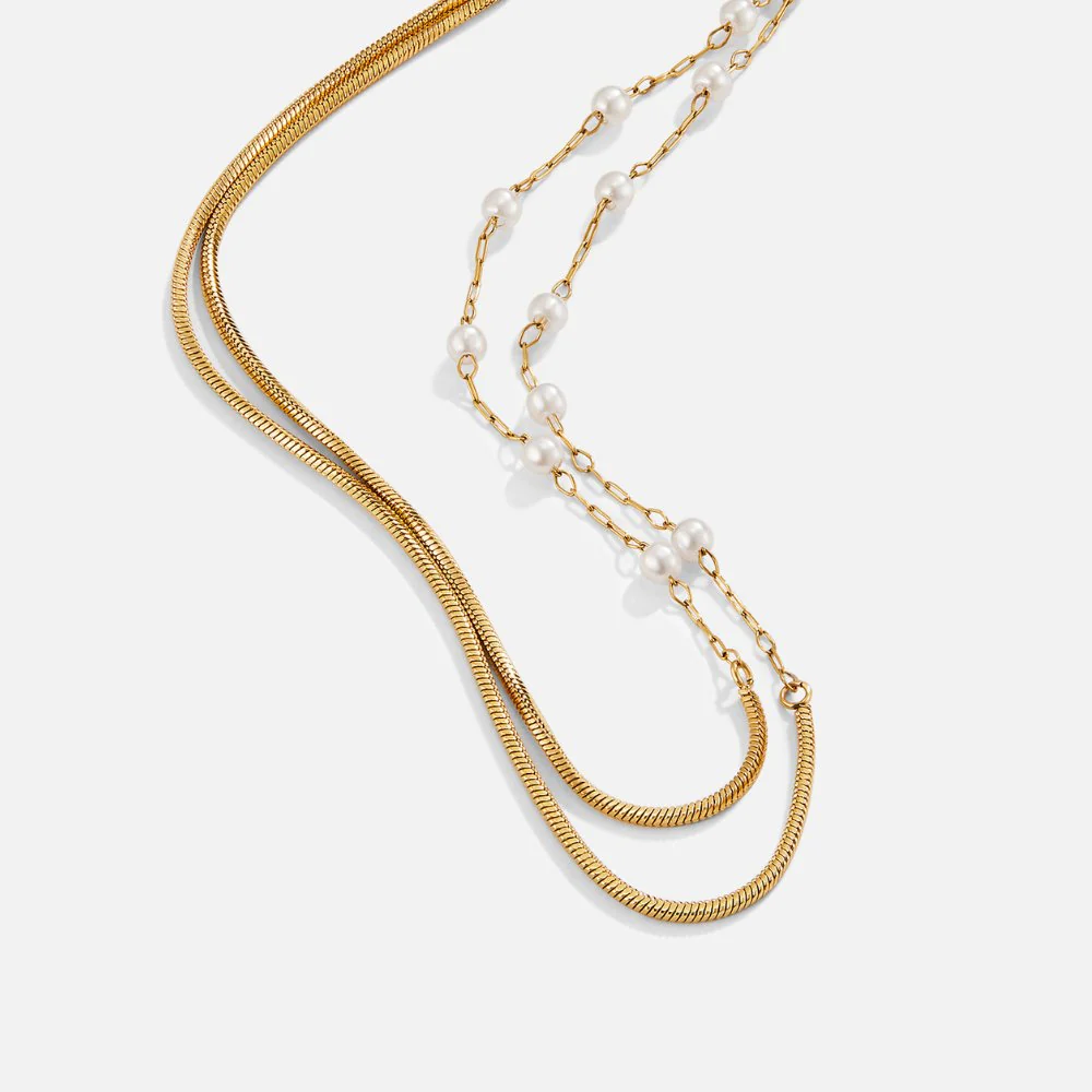 Perlen- & Goldkette lang - Image 4