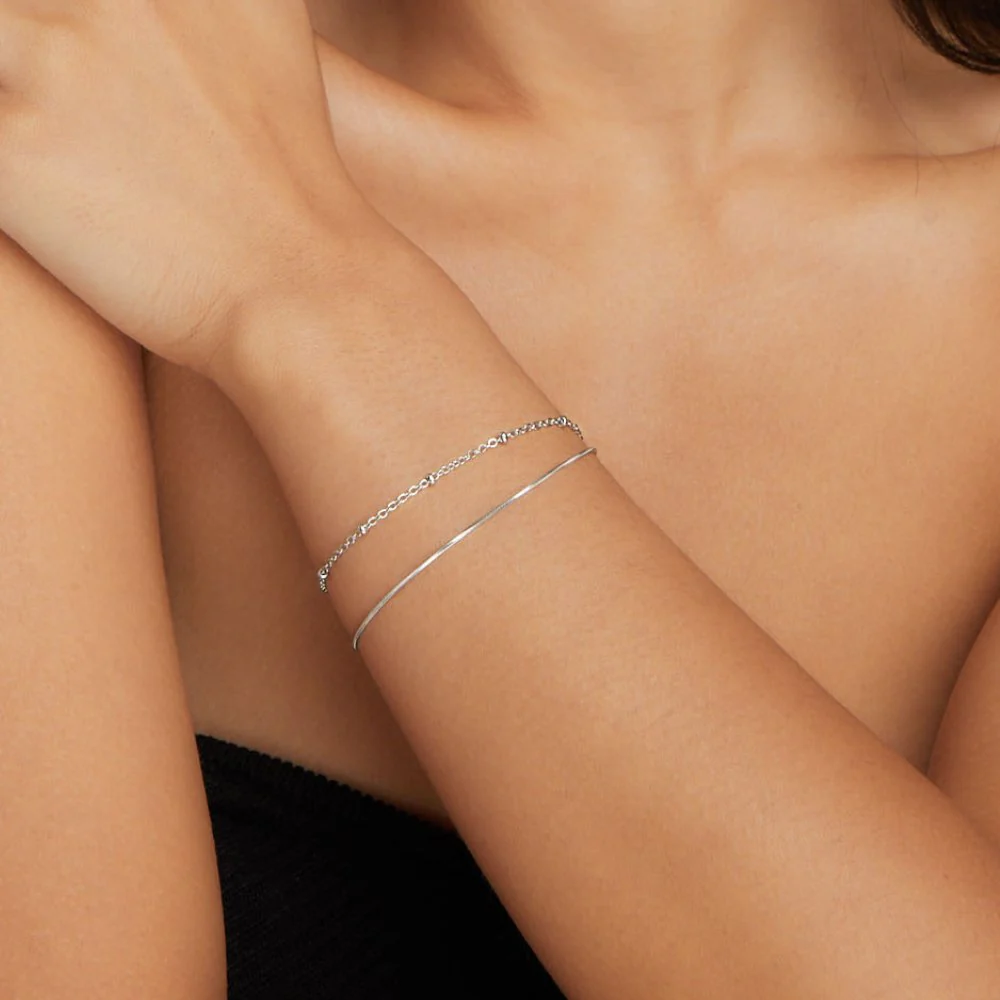 Silbernes Doppelarmband „Pia“ - Image 2