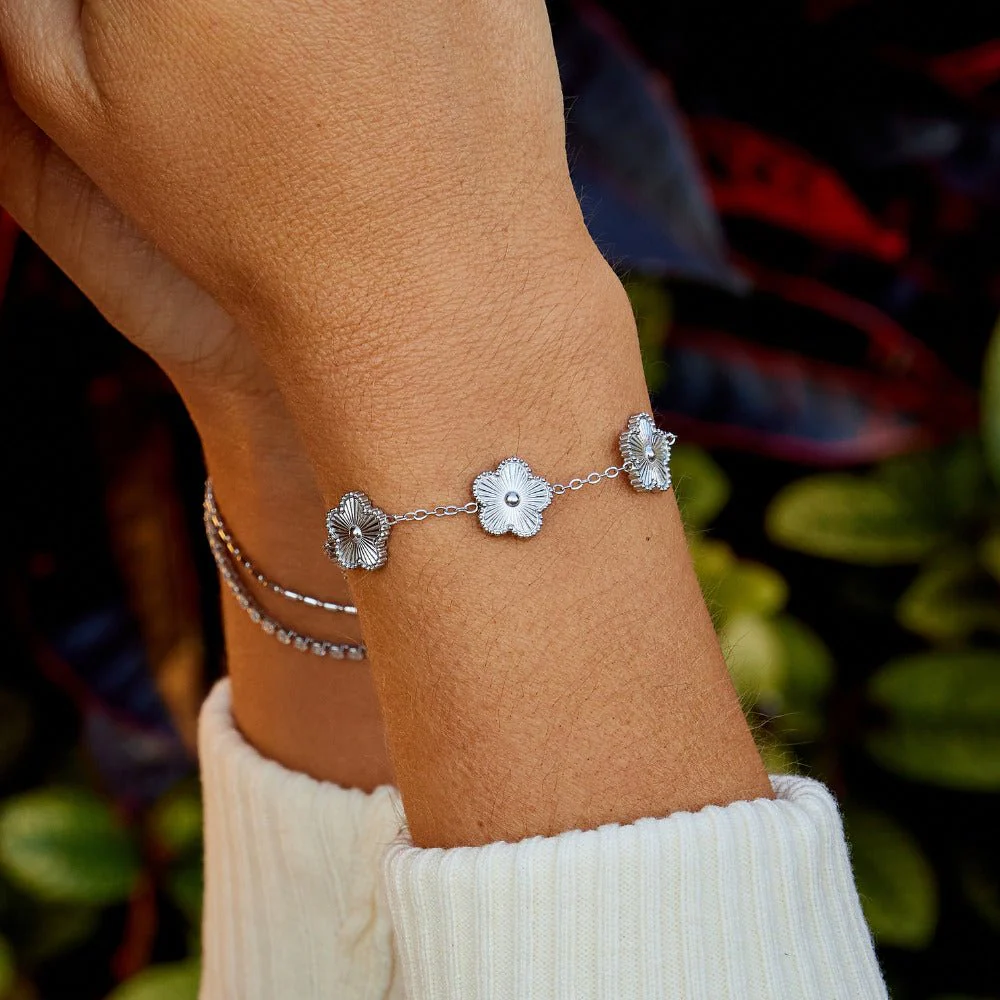 Silbernes Kleeblatt-Armband - Image 4