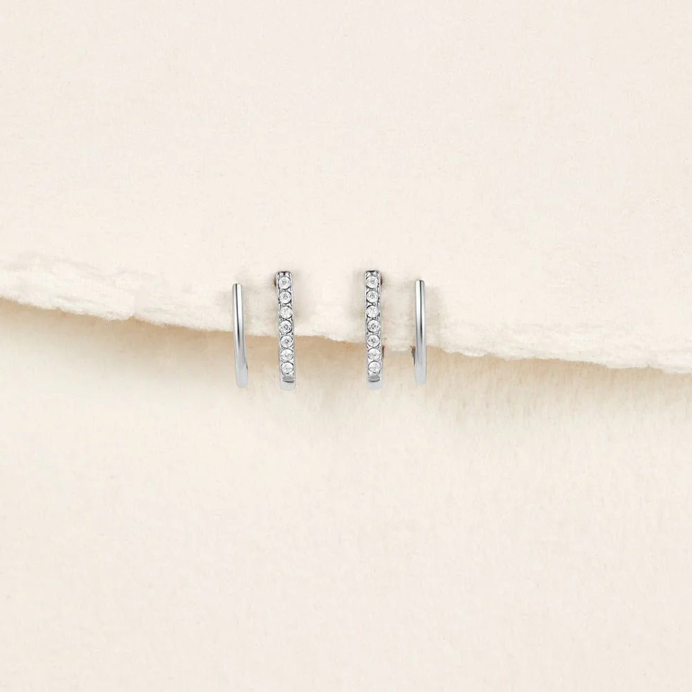 Silber & Kristall Claw-Ohrringe - Image 3