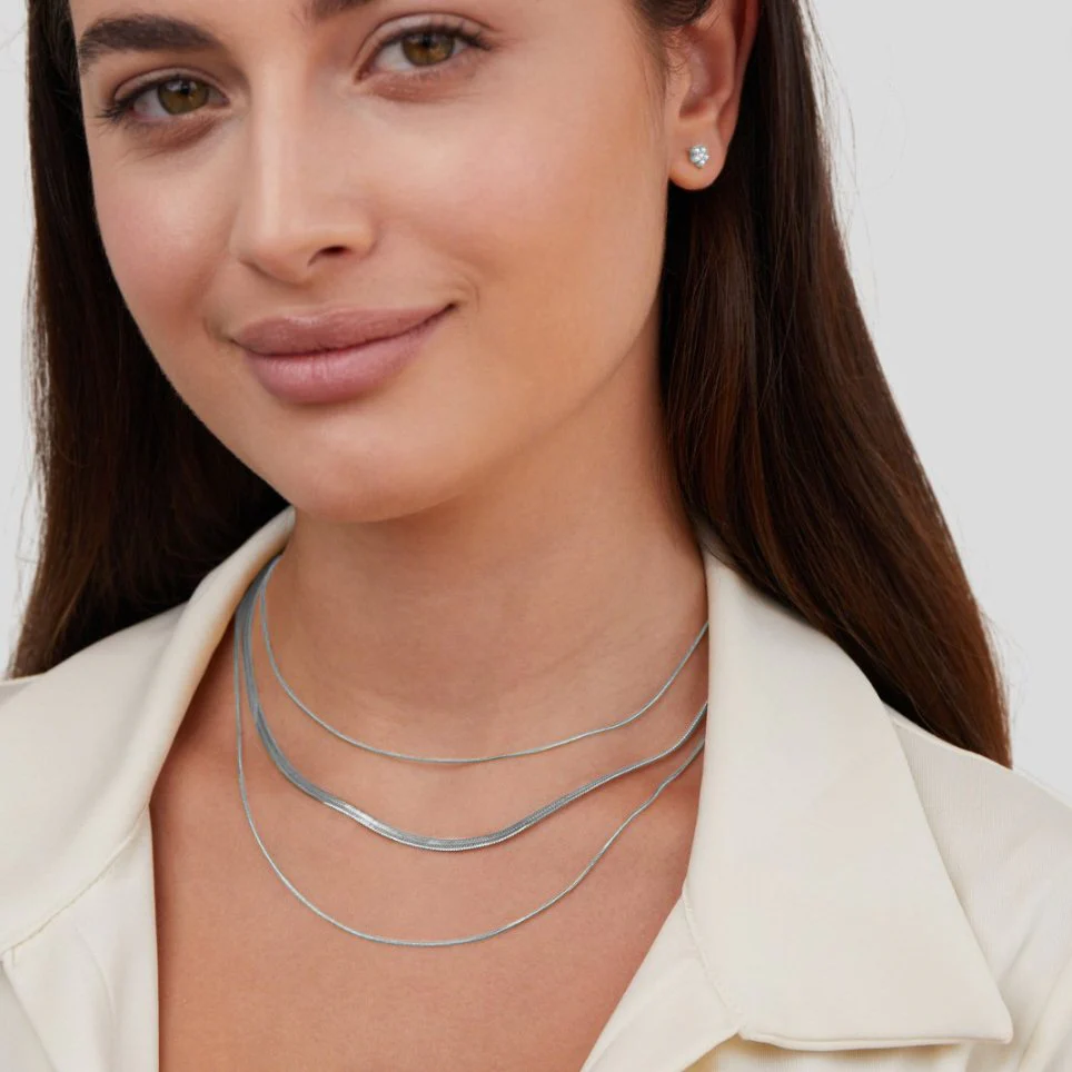 Mehrreihige Silber-Halskette - Image 3