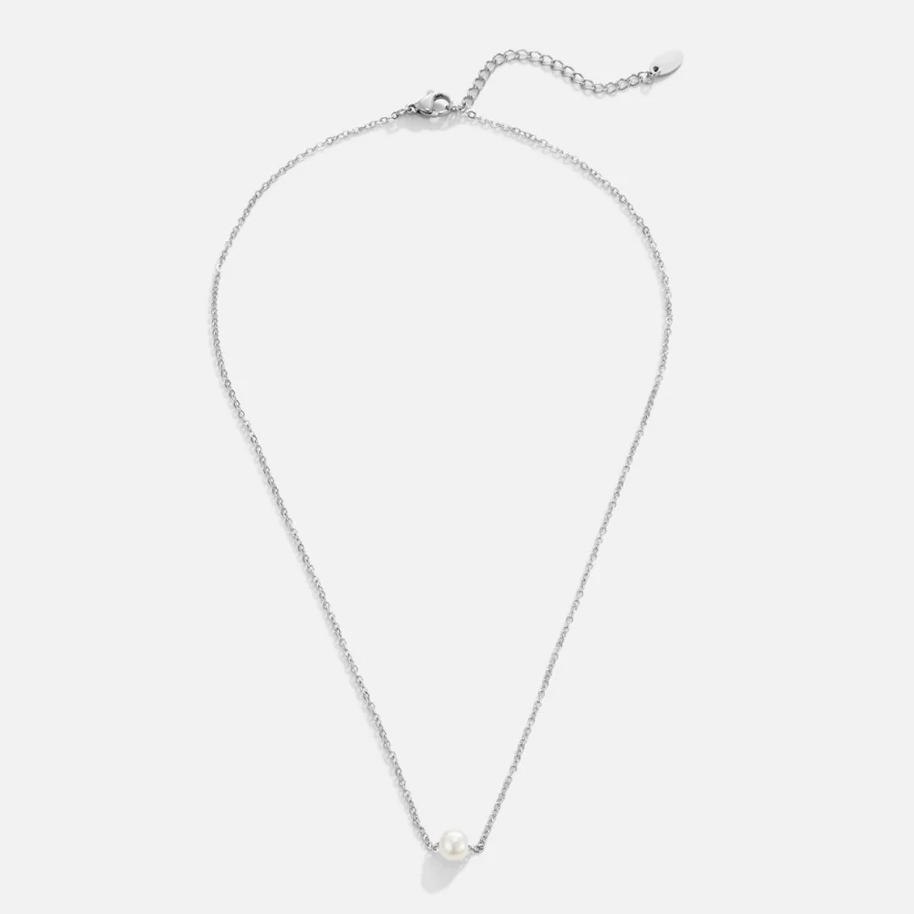 Solitär-Perlenkette Silber - Image 3