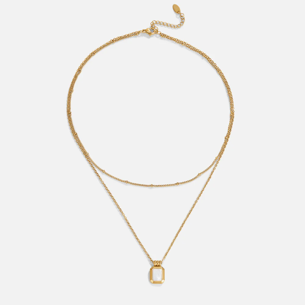 Mehrreihige Kette mit weißem Anhänger „Valerie“ - Image 4