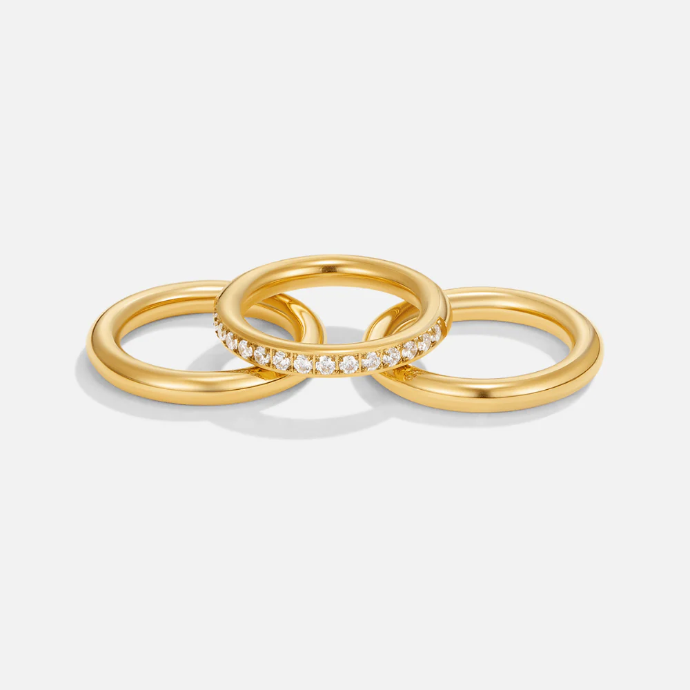 Ring-Set mit Gold und Kristallen „Vana“ - Image 5