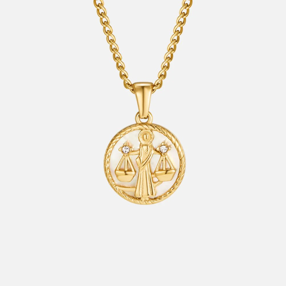 Goldkette mit Sternzeichen-Anhänger weiß - Image 12