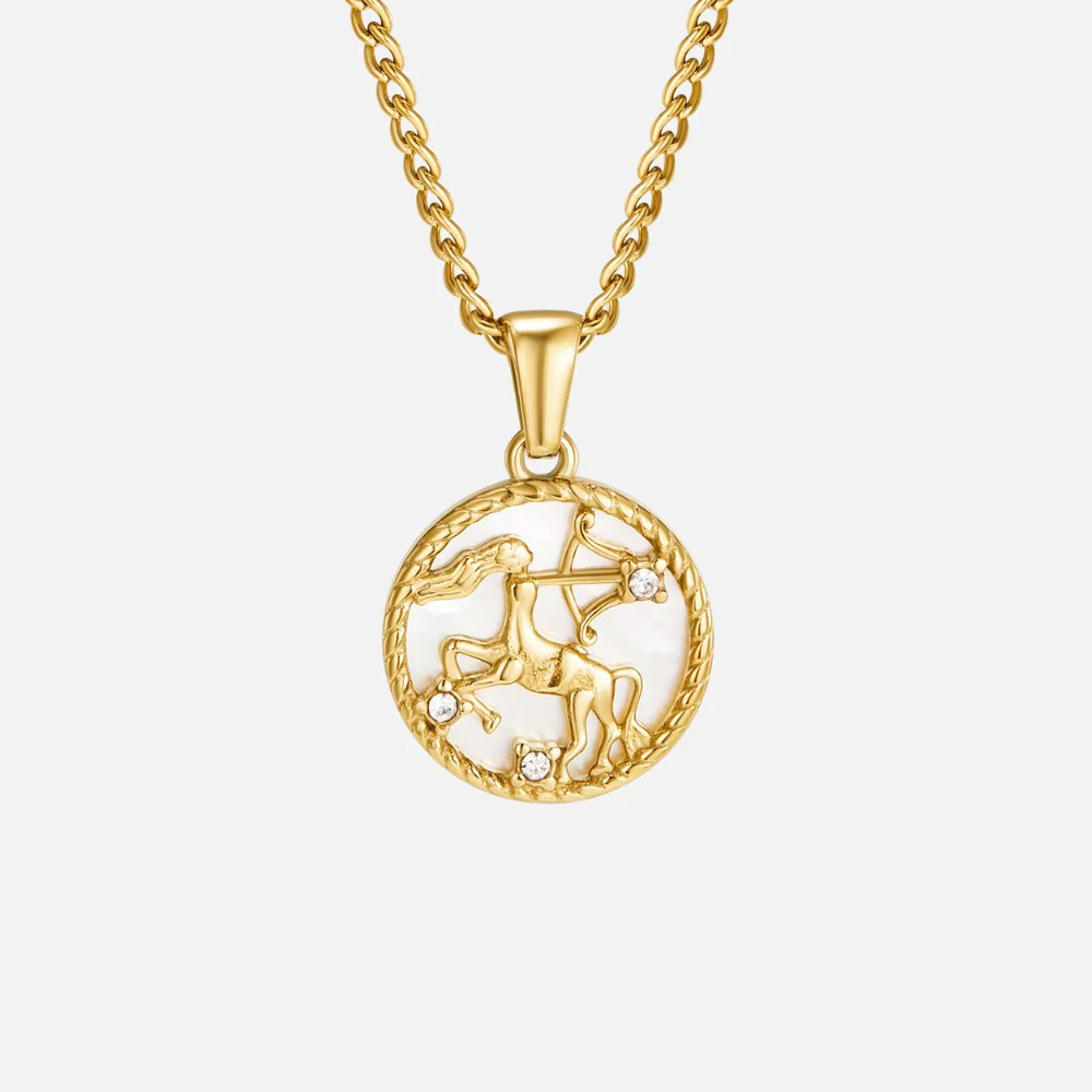 Goldkette mit Sternzeichen-Anhänger weiß - Image 14