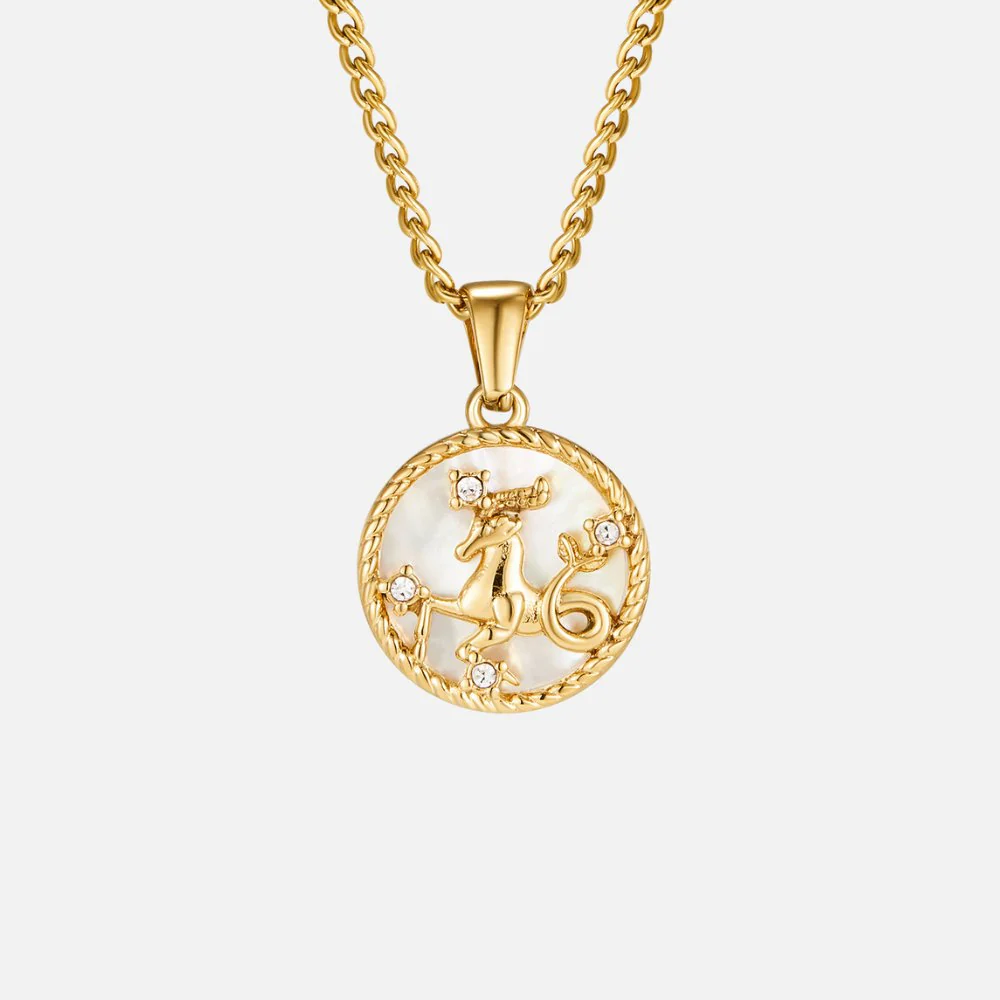Goldkette mit Sternzeichen-Anhänger weiß - Image 15