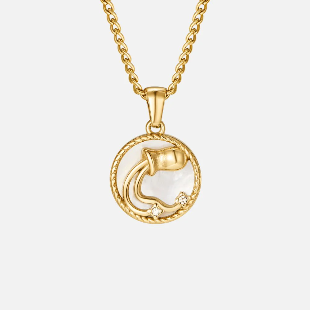Goldkette mit Sternzeichen-Anhänger weiß - Image 16
