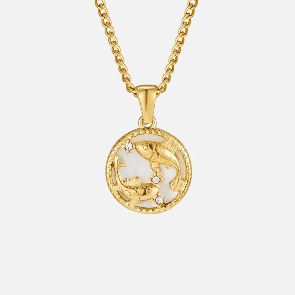 Goldkette mit Sternzeichen-Anhänger weiß - Image 17
