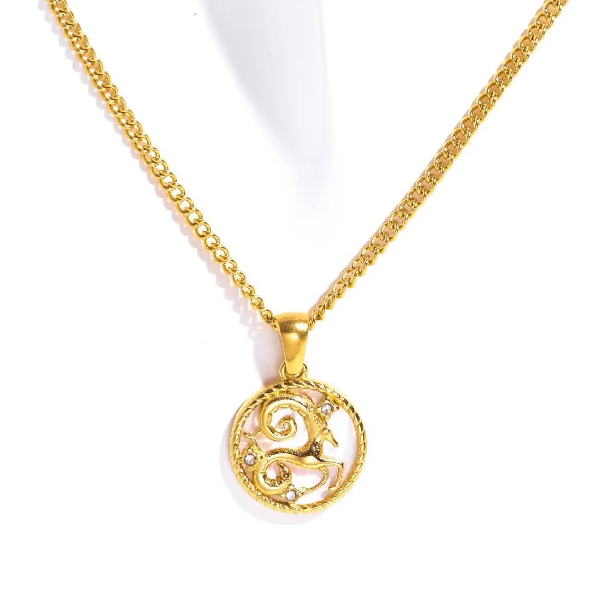 Goldkette mit Sternzeichen-Anhänger weiß - Image 18