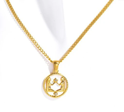 Goldkette mit Sternzeichen-Anhänger weiß - Image 19