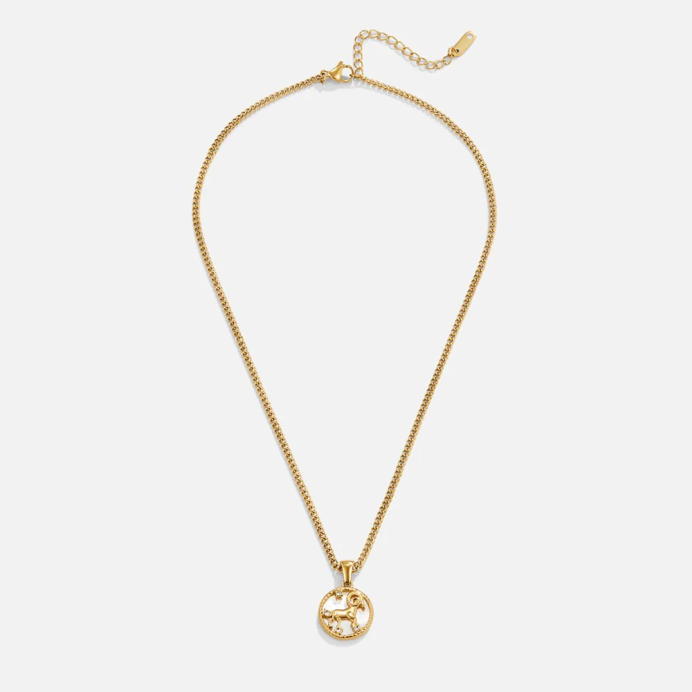 Goldkette mit Sternzeichen-Anhänger weiß - Image 5