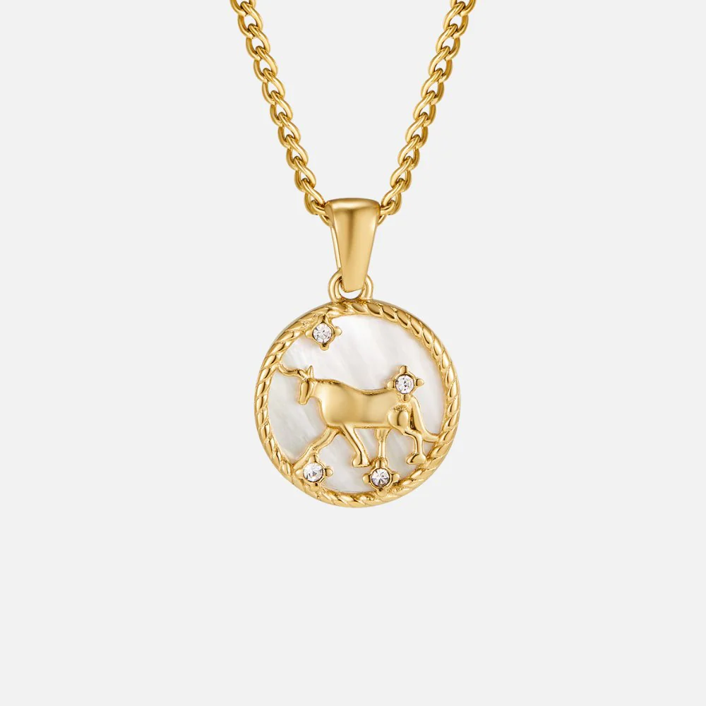 Goldkette mit Sternzeichen-Anhänger weiß - Image 7