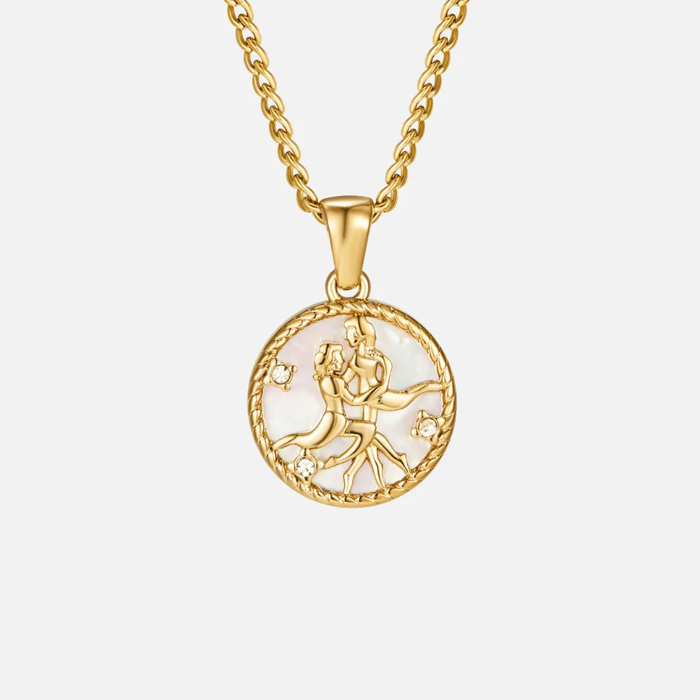 Goldkette mit Sternzeichen-Anhänger weiß - Image 8