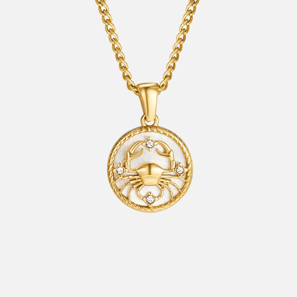 Goldkette mit Sternzeichen-Anhänger weiß - Image 9