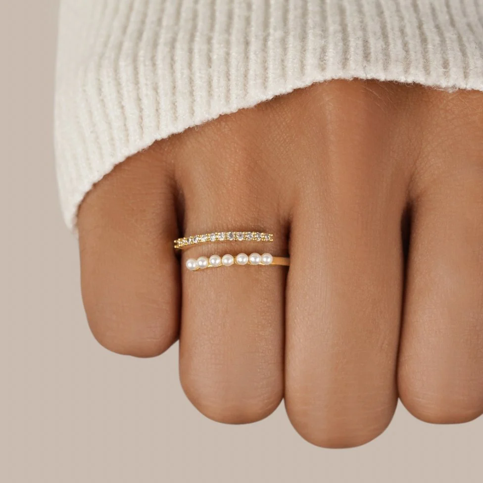 Wickelring mit Perle & Kristall „Wrap Me“ - Image 2