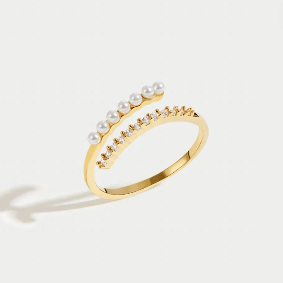 Wickelring mit Perle & Kristall „Wrap Me“ - Image 5