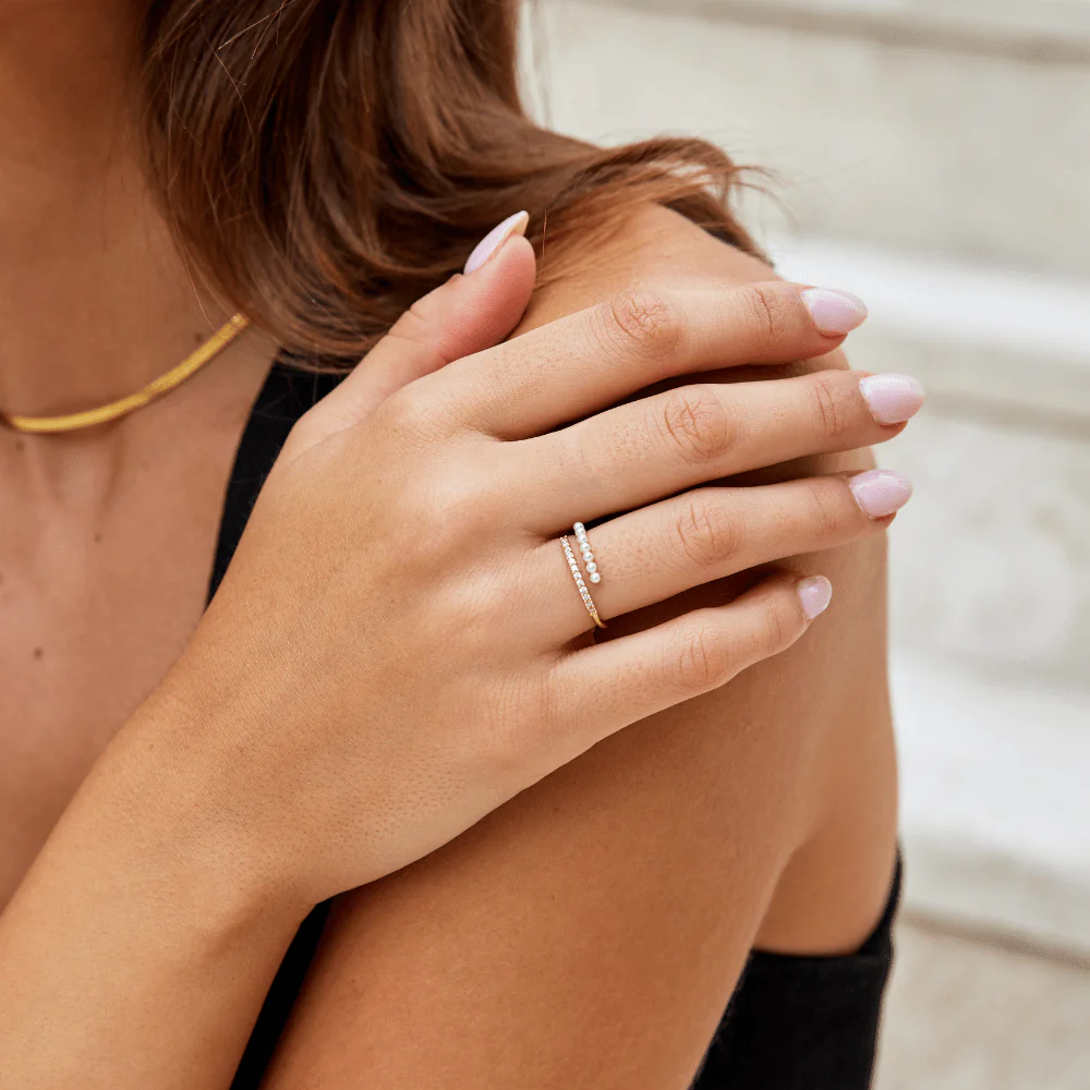 Wickelring mit Perle & Kristall „Wrap Me“ - Image 8